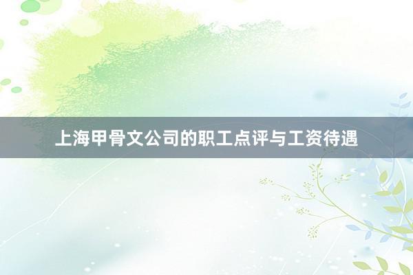 上海甲骨文公司的职工点评与工资待遇